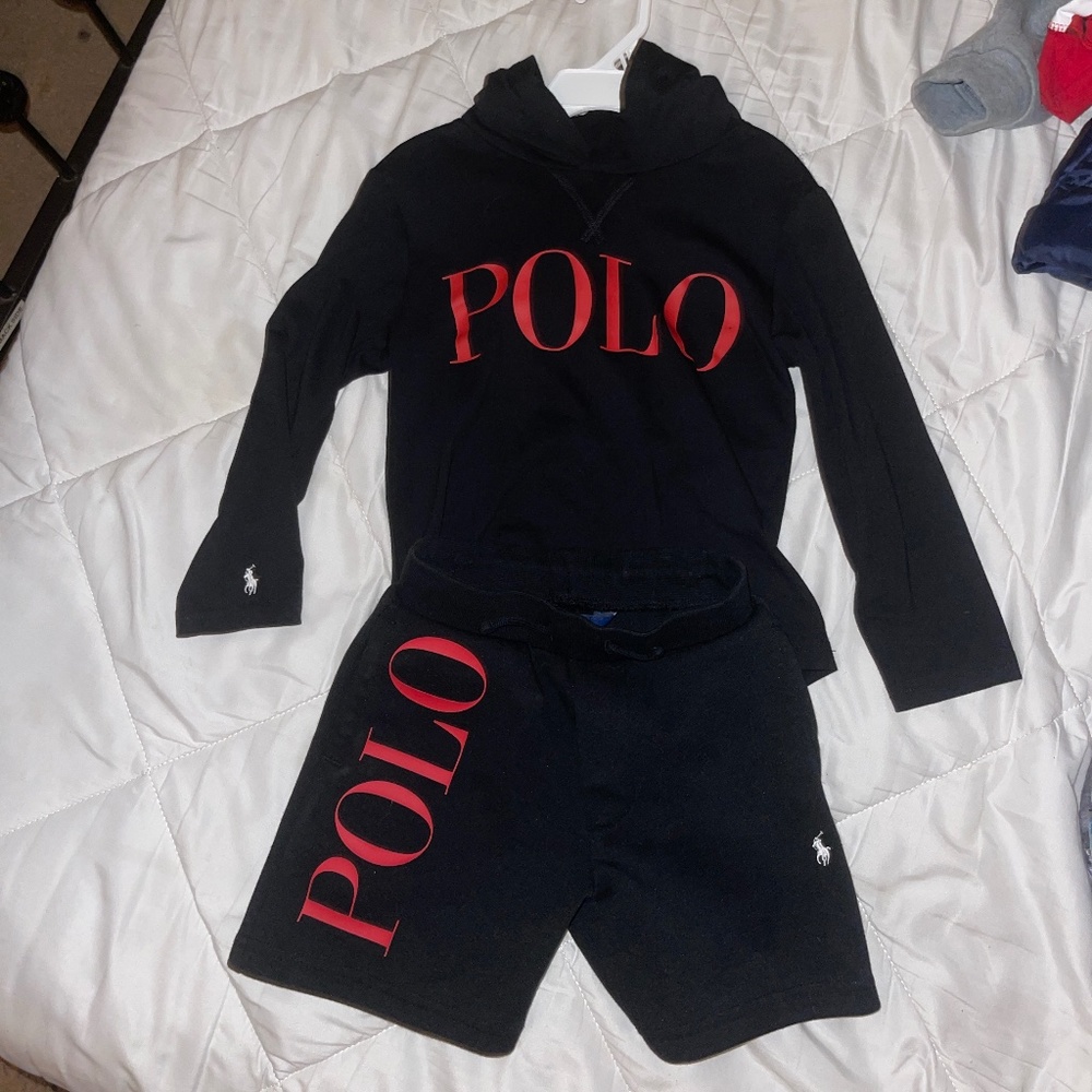 Boys Polo Set Black/Red 4t
